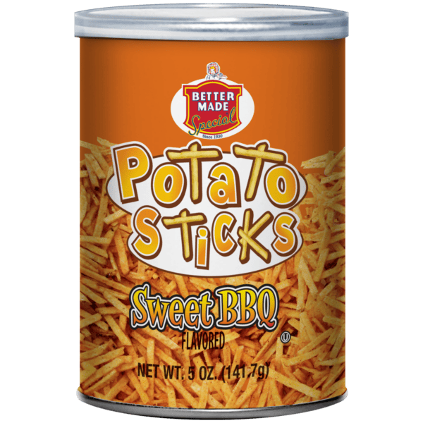 Better Made Sweet BBQ Potato Sticks 5 Oz Canister